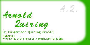 arnold quiring business card